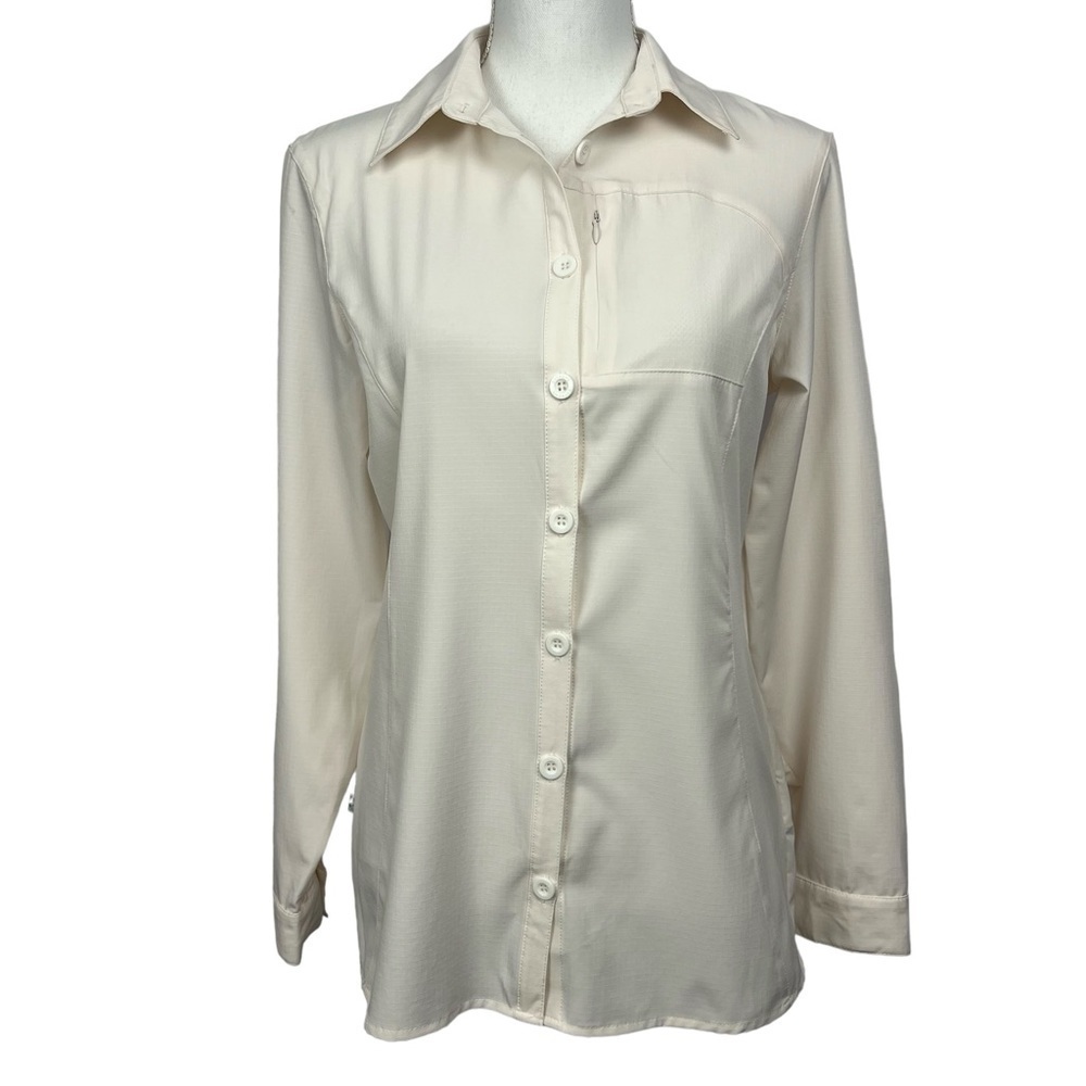 Mountain Warehouse Women’s Button Blouse Sz UK Sz 10=US Sz 6 Ivory LS Converts